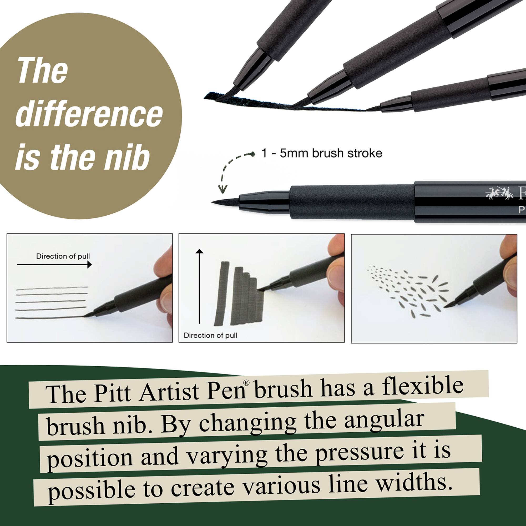 Faber-Castell® PITT® 8 Piece Black Artist Pen Set